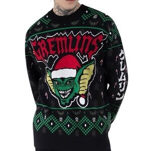 Killstar Sweater L XL Gremlins Christmas Fair Isle